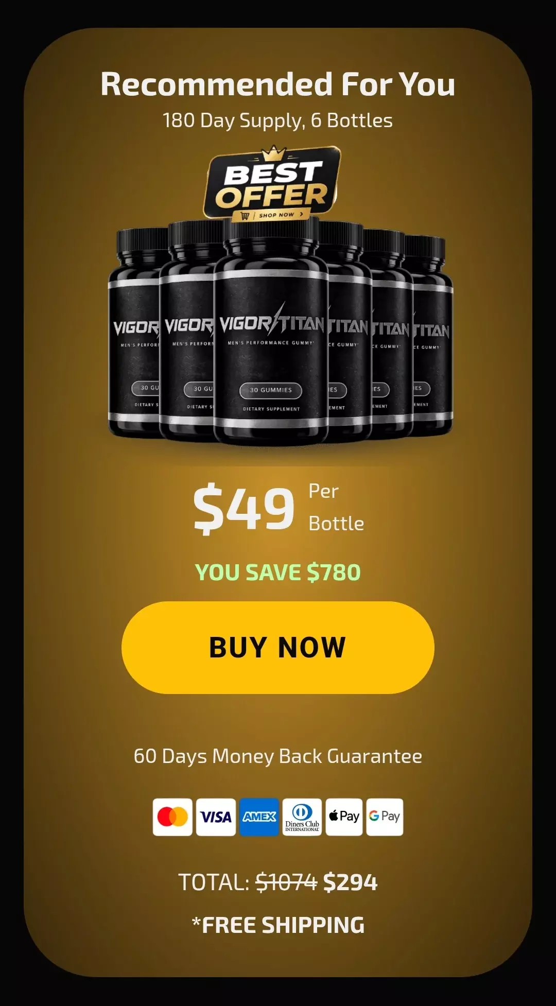 Vigor Titan® 6 bottles pricing